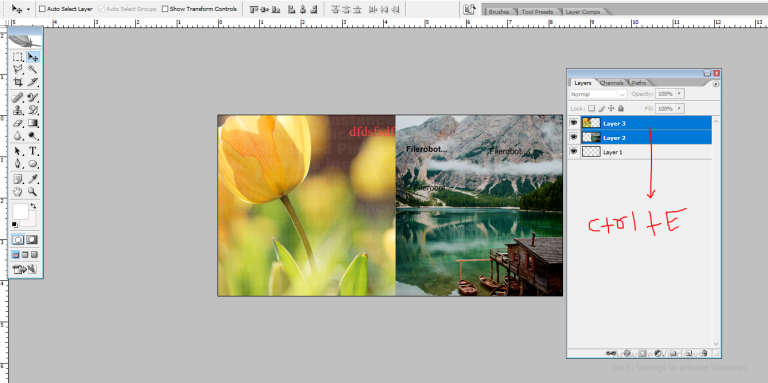 Two Layer Images How to merge 2 Layers in Adobe photoshop - Wizbrand