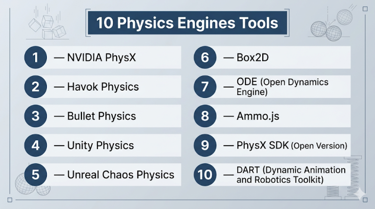 Top 10 Physics Engines : Features, Pros, Cons & Comparison – Wizbrand