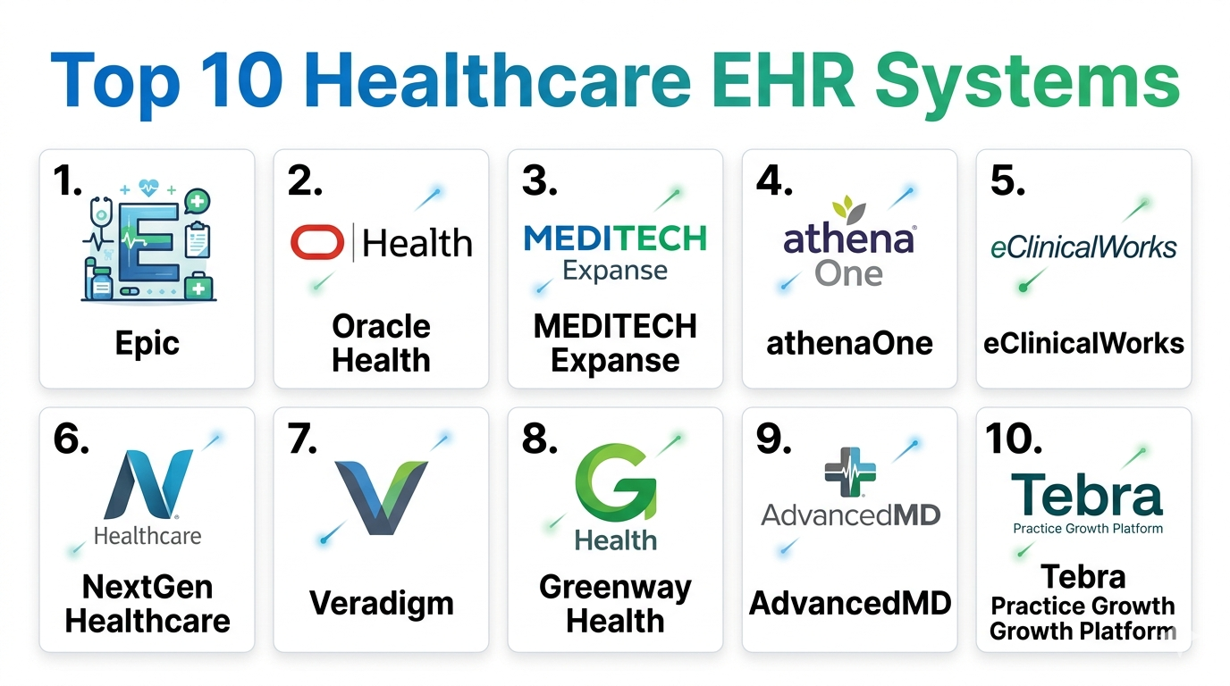 Top 10 Healthcare EHR Systems: Features, Pros, Cons & Comparison – Wizbrand