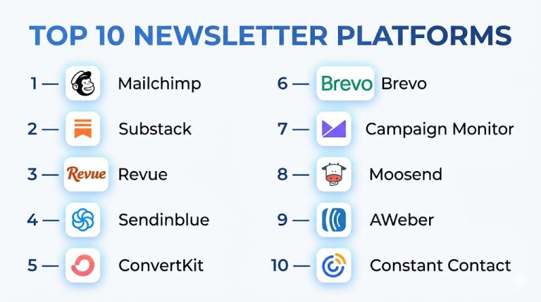 Top 10 Newsletter Platforms: Features, Pros, Cons & Comparison – Wizbrand