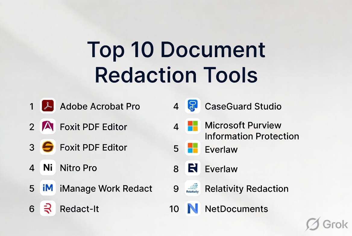 Document Redaction Service Top 10 Document Redaction Tools: Features, Pros, Cons & Comparison ...